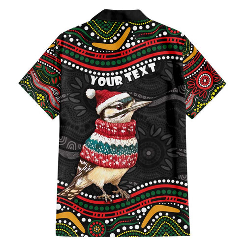 Personalised Australian Woodpecker Christmas Family Matching Off Shoulder Short Dress and Hawaiian Shirt - Aussie Hoodie