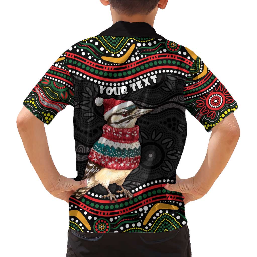 Personalised Australian Woodpecker Christmas Family Matching Short Sleeve Bodycon Dress and Hawaiian Shirt - Aussie Hoodie