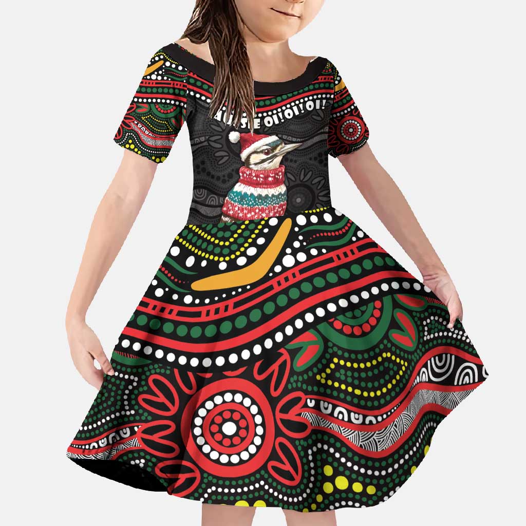Personalised Australian Woodpecker Christmas Family Matching Short Sleeve Bodycon Dress and Hawaiian Shirt - Aussie Hoodie