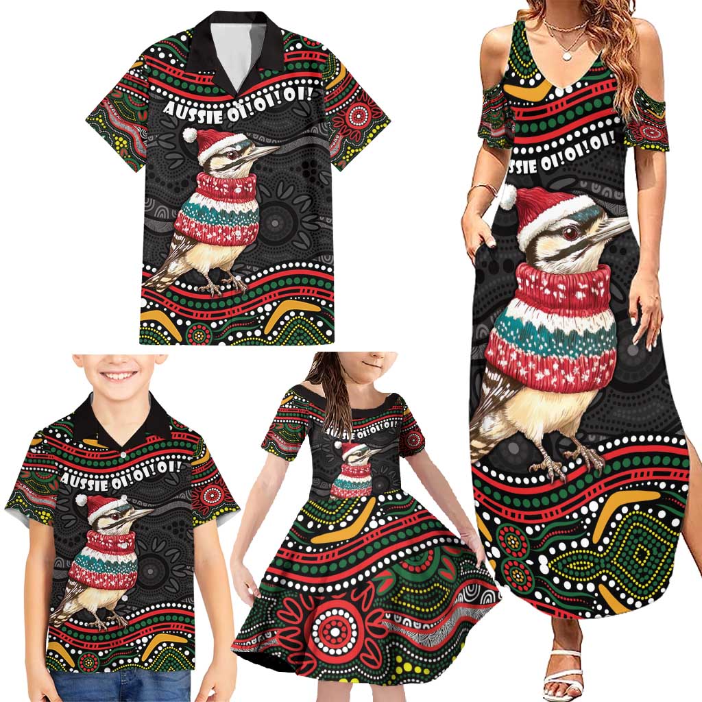 Personalised Australian Woodpecker Christmas Family Matching Summer Maxi Dress and Hawaiian Shirt - Aussie Hoodie