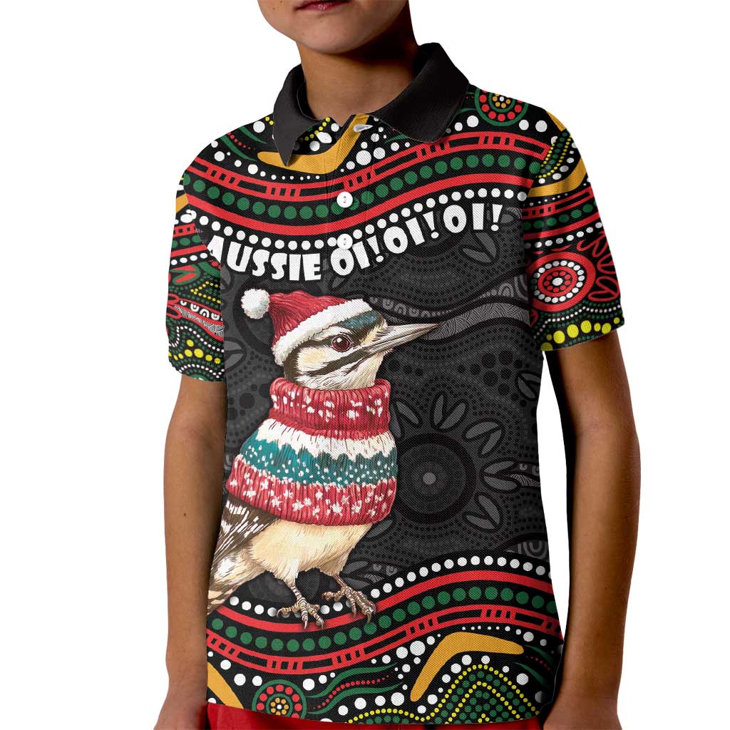 Personalised Australian Woodpecker Christmas Kid Polo Shirt - Aussie Hoodie
