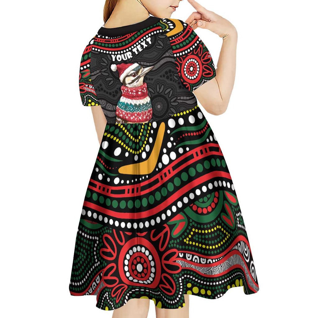 Personalised Australian Woodpecker Christmas Kid Short Sleeve Dress - Aussie Hoodie