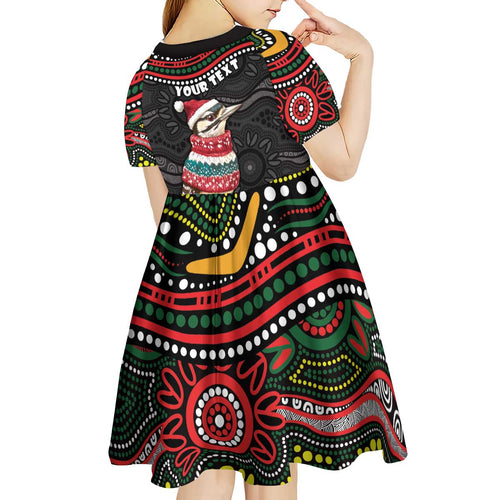 Personalised Australian Woodpecker Christmas Kid Short Sleeve Dress - Aussie Hoodie