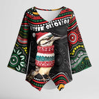 Personalised Australian Woodpecker Christmas Kimono Sleeve Blouse - Aussie Hoodie