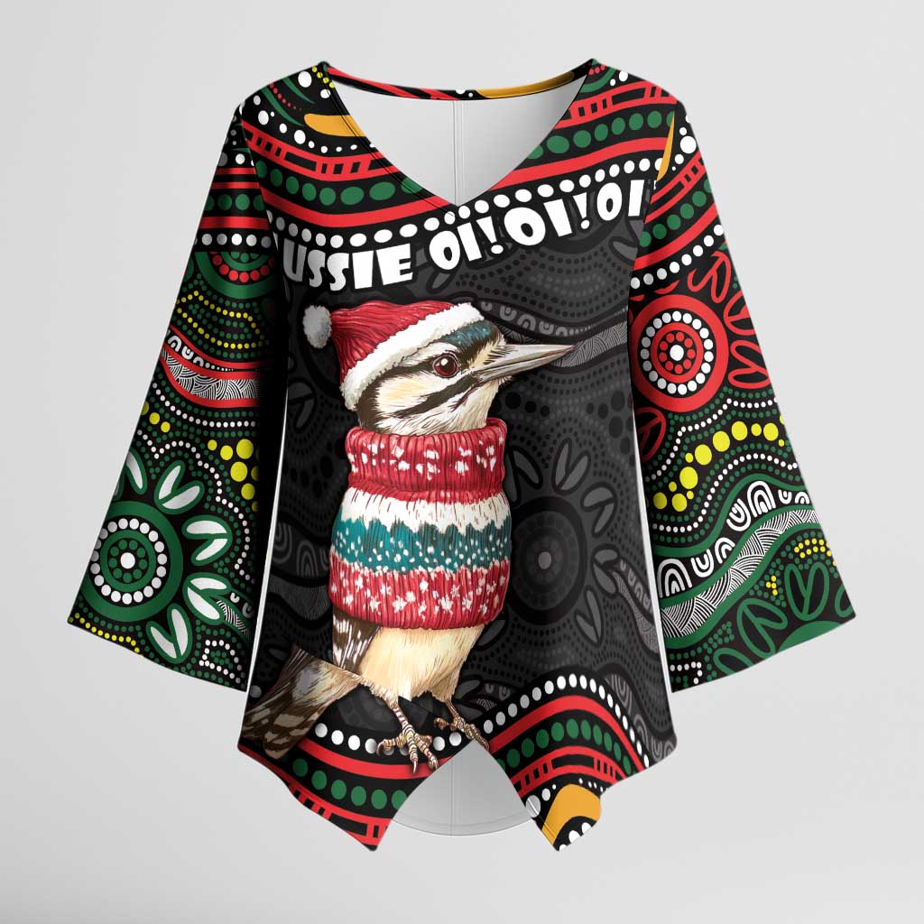 Personalised Australian Woodpecker Christmas Kimono Sleeve Blouse - Aussie Hoodie