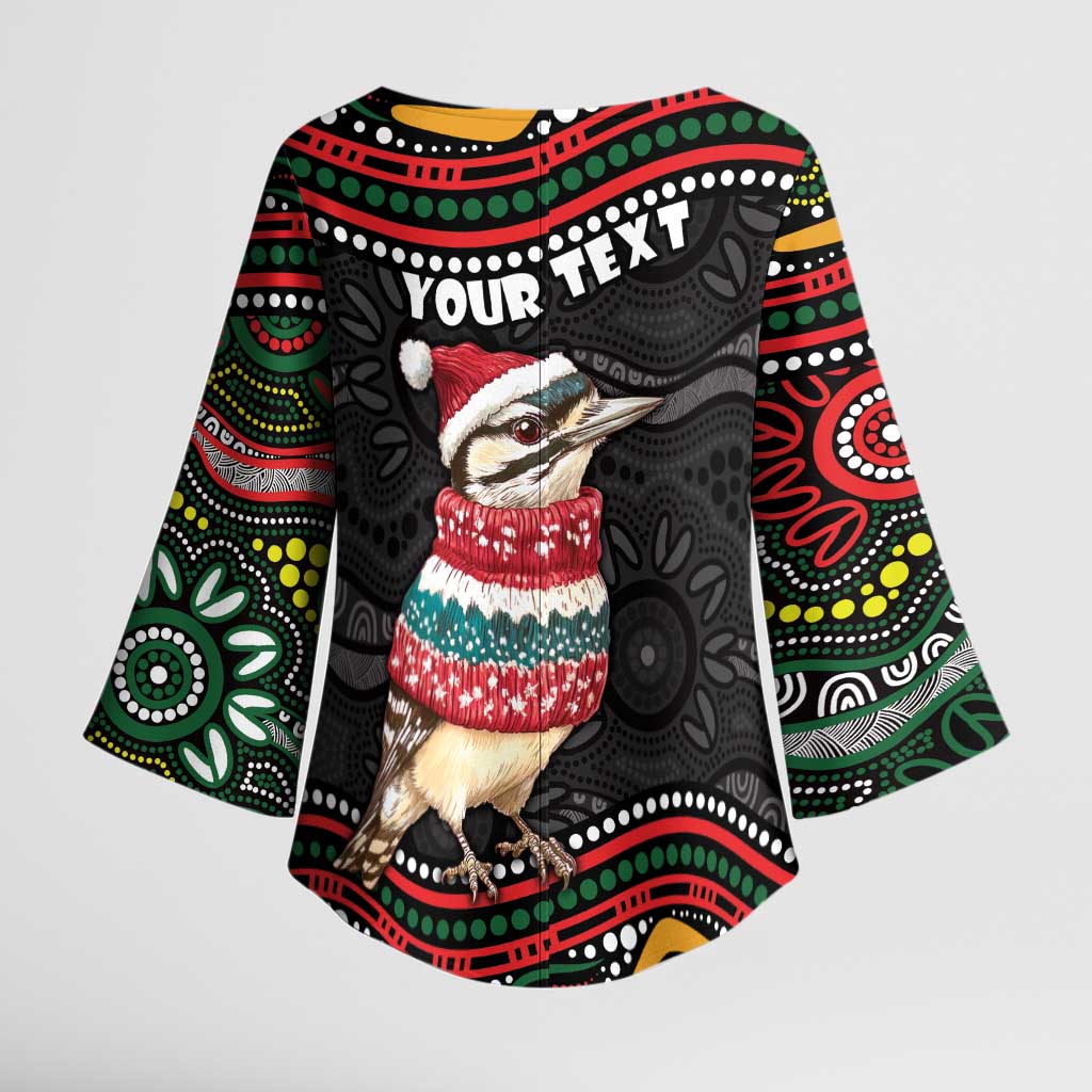 Personalised Australian Woodpecker Christmas Kimono Sleeve Blouse - Aussie Hoodie