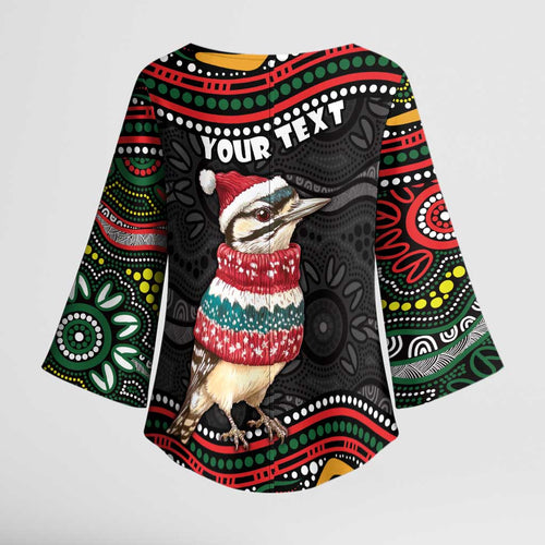 Personalised Australian Woodpecker Christmas Kimono Sleeve Blouse - Aussie Hoodie