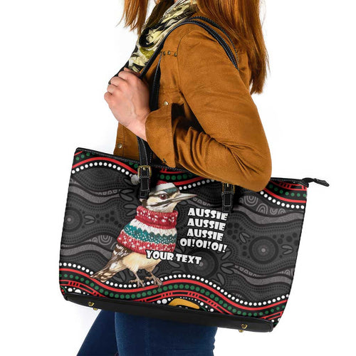 Personalised Australian Woodpecker Christmas Leather Tote Bag - Aussie Hoodie
