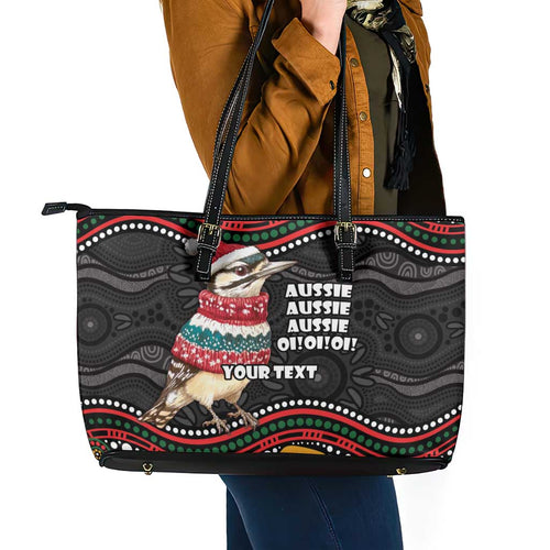 Personalised Australian Woodpecker Christmas Leather Tote Bag - Aussie Hoodie