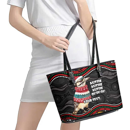 Personalised Australian Woodpecker Christmas Leather Tote Bag - Aussie Hoodie