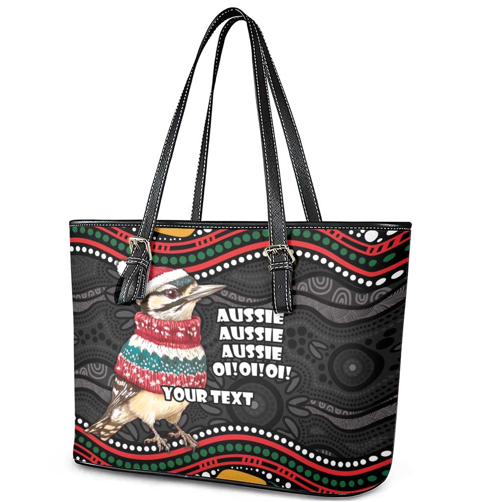 Personalised Australian Woodpecker Christmas Leather Tote Bag - Aussie Hoodie