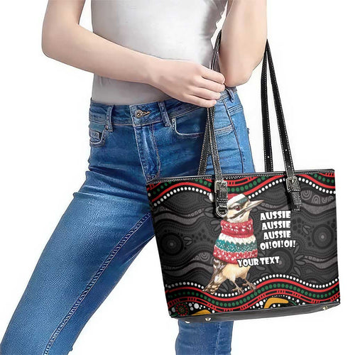 Personalised Australian Woodpecker Christmas Leather Tote Bag - Aussie Hoodie