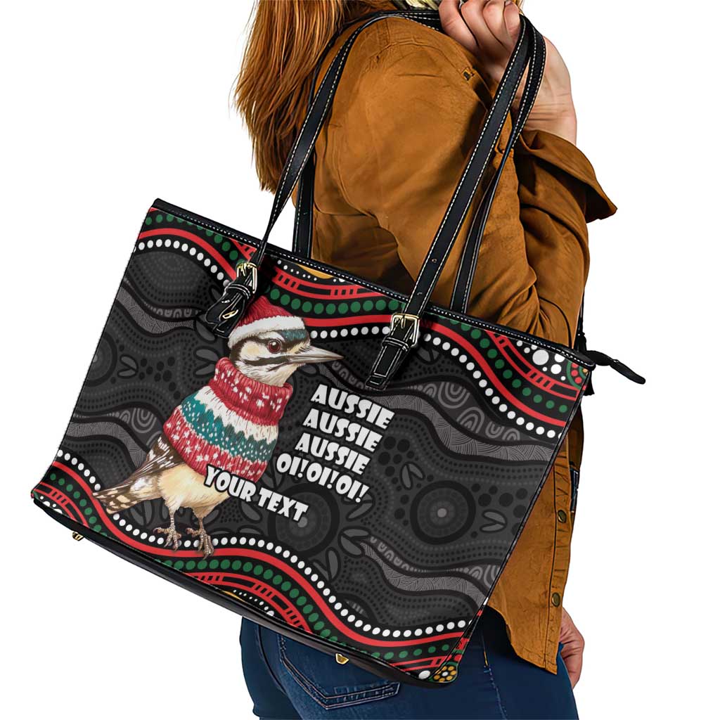 Personalised Australian Woodpecker Christmas Leather Tote Bag - Aussie Hoodie
