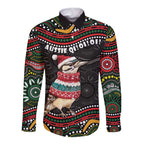 Personalised Australian Woodpecker Christmas Long Sleeve Button Shirt - Aussie Hoodie