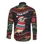 Personalised Australian Woodpecker Christmas Long Sleeve Button Shirt - Aussie Hoodie