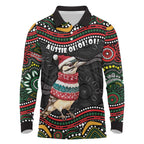 Personalised Australian Woodpecker Christmas Long Sleeve Polo Shirt - Aussie Hoodie