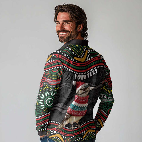 Personalised Australian Woodpecker Christmas Long Sleeve Polo Shirt - Aussie Hoodie