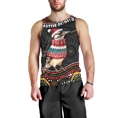 Personalised Australian Woodpecker Christmas Men Tank Top - Aussie Hoodie
