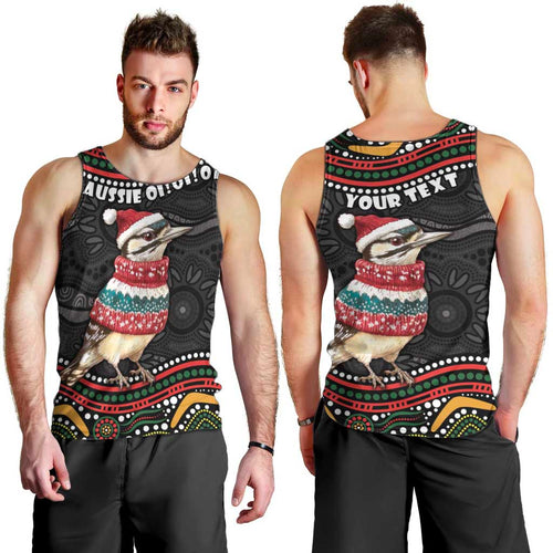 Personalised Australian Woodpecker Christmas Men Tank Top - Aussie Hoodie