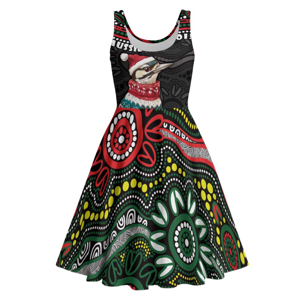 Personalised Australian Woodpecker Christmas Midi Dress - Aussie Hoodie