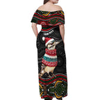 Personalised Australian Woodpecker Christmas Off Shoulder Maxi Dress - Aussie Hoodie
