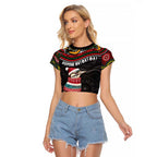 Personalised Australian Woodpecker Christmas Raglan Cropped T Shirt - Aussie Hoodie