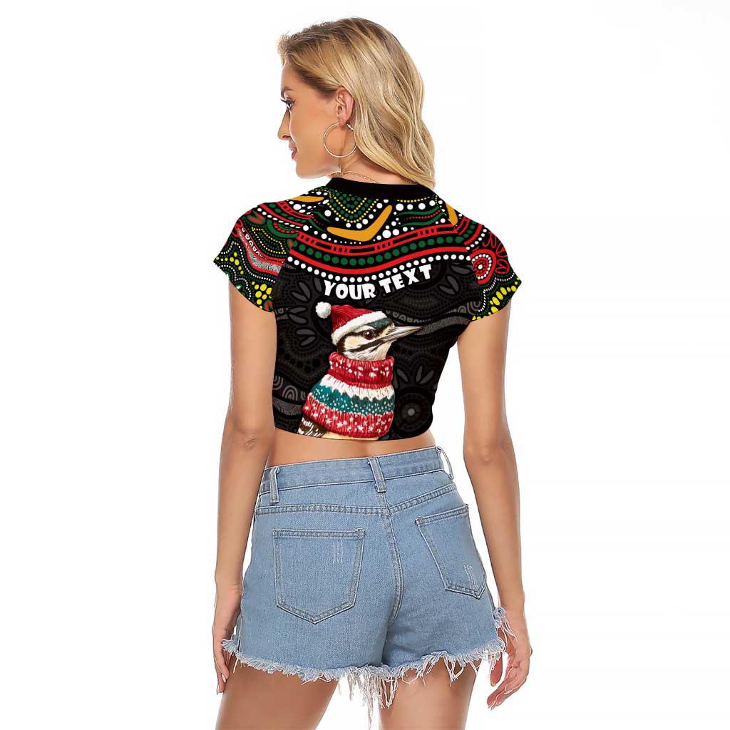 Personalised Australian Woodpecker Christmas Raglan Cropped T Shirt - Aussie Hoodie