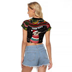Personalised Australian Woodpecker Christmas Raglan Cropped T Shirt - Aussie Hoodie
