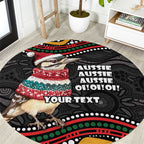 Personalised Australian Woodpecker Christmas Round Carpet - Aussie Hoodie