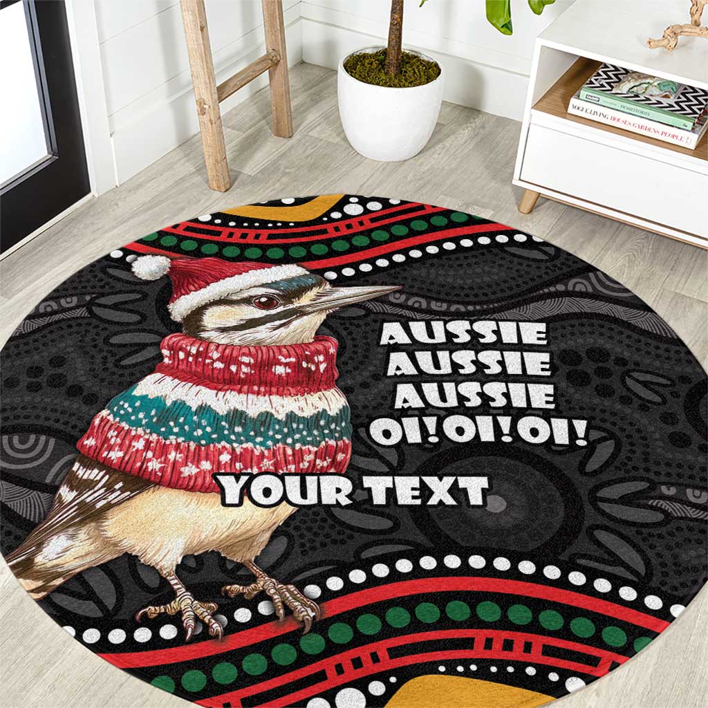 Personalised Australian Woodpecker Christmas Round Carpet - Aussie Hoodie
