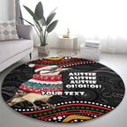 Personalised Australian Woodpecker Christmas Round Carpet - Aussie Hoodie