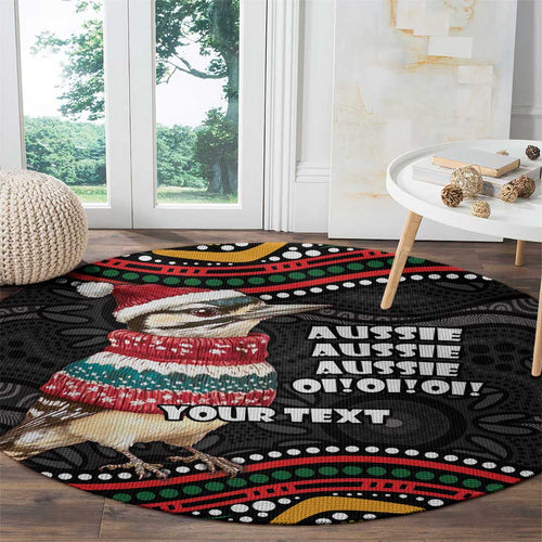 Personalised Australian Woodpecker Christmas Round Carpet - Aussie Hoodie