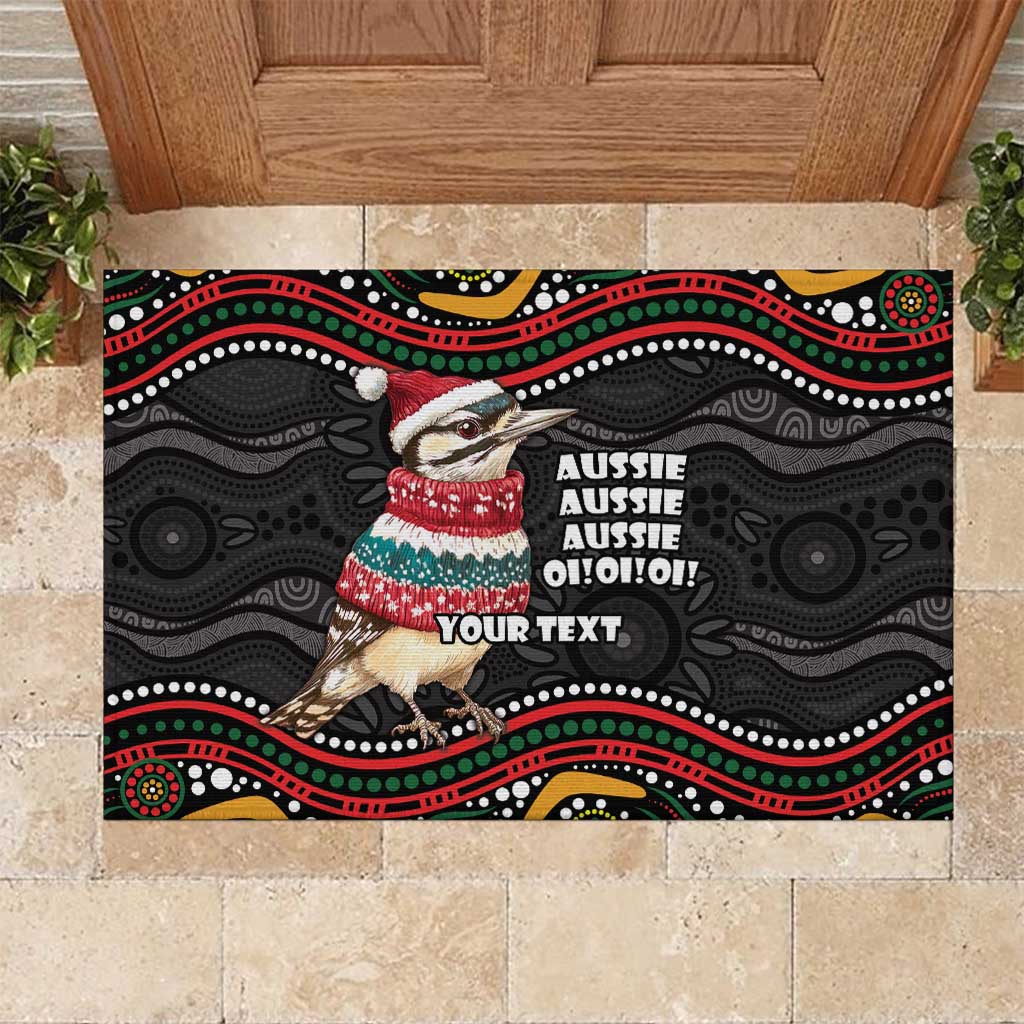 Personalised Australian Woodpecker Christmas Rubber Doormat - Aussie Hoodie