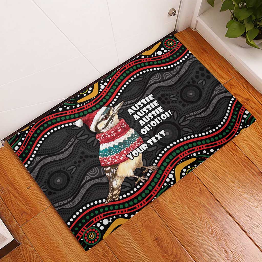 Personalised Australian Woodpecker Christmas Rubber Doormat - Aussie Hoodie