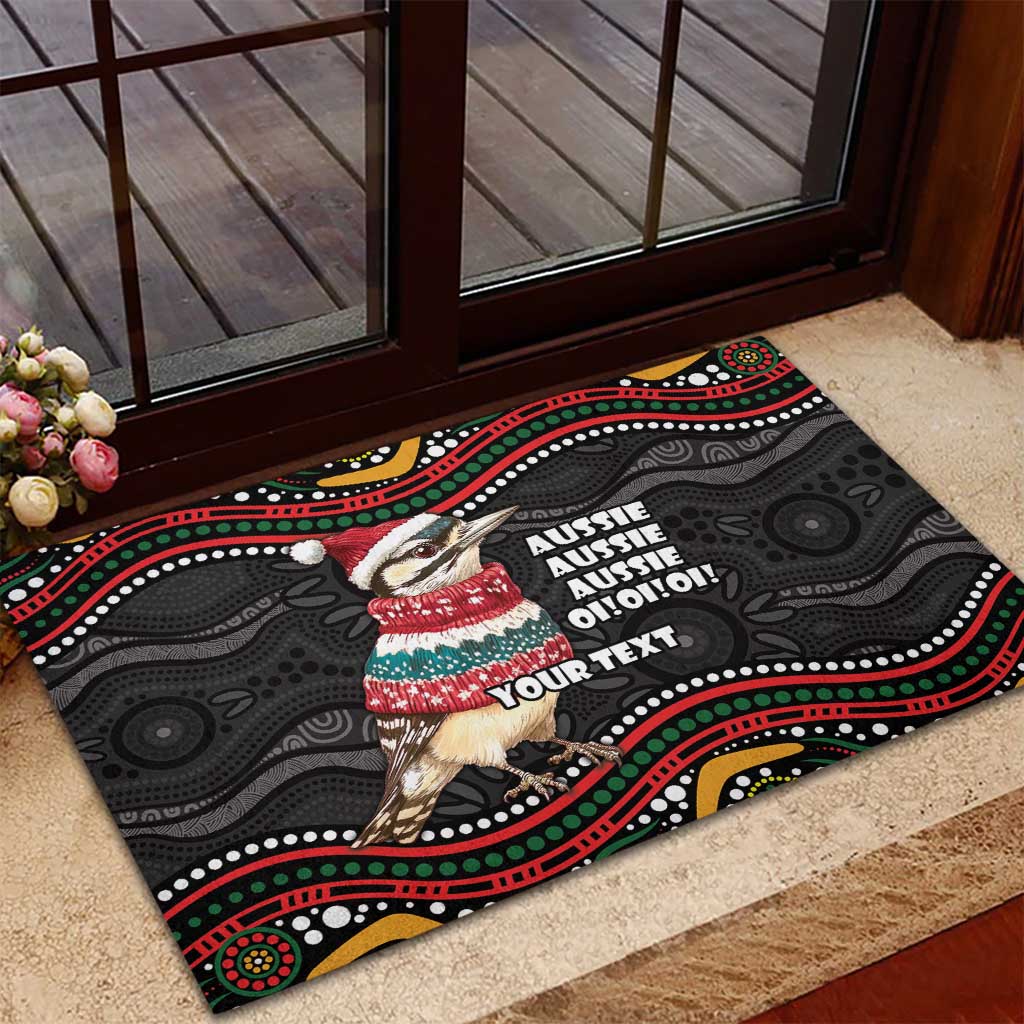 Personalised Australian Woodpecker Christmas Rubber Doormat - Aussie Hoodie