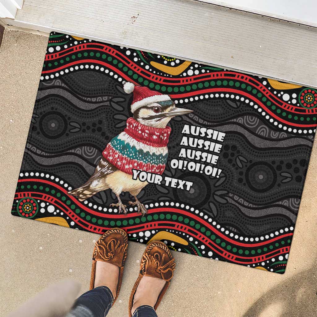 Personalised Australian Woodpecker Christmas Rubber Doormat - Aussie Hoodie
