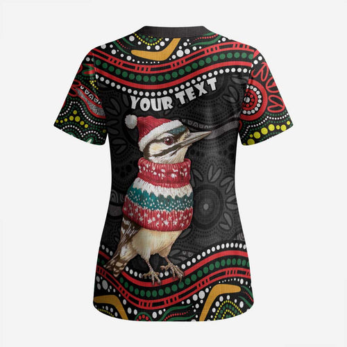 Personalised Australian Woodpecker Christmas Scrub Top - Aussie Hoodie