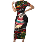 Personalised Australian Woodpecker Christmas Short Sleeve Bodycon Dress - Aussie Hoodie