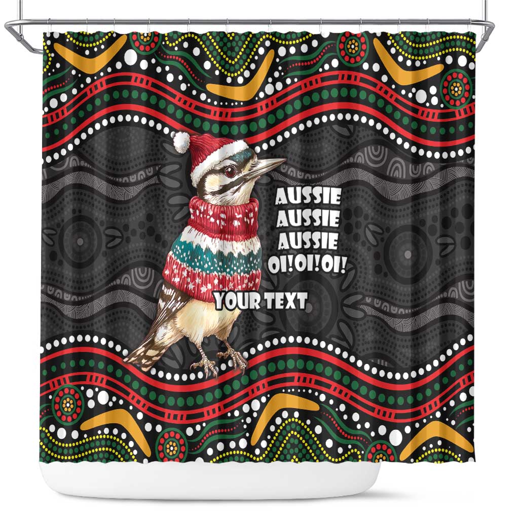 Personalised Australian Woodpecker Christmas Shower Curtain - Aussie Hoodie