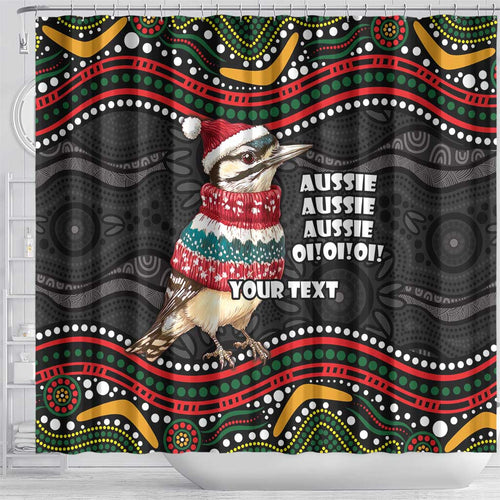 Personalised Australian Woodpecker Christmas Shower Curtain - Aussie Hoodie