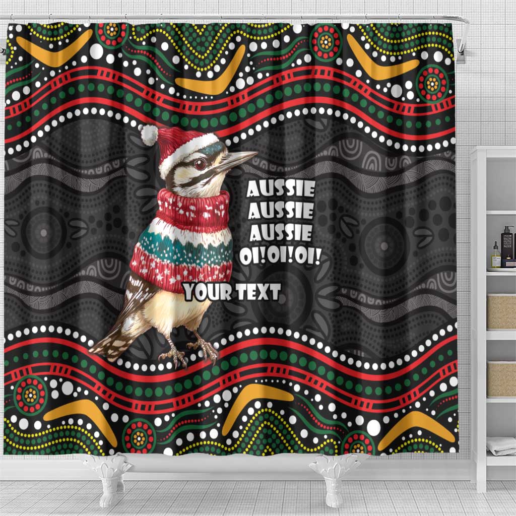 Personalised Australian Woodpecker Christmas Shower Curtain - Aussie Hoodie