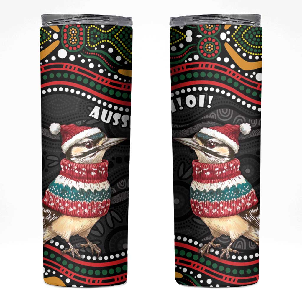 Personalised Australian Woodpecker Christmas Skinny Tumbler - Aussie Hoodie