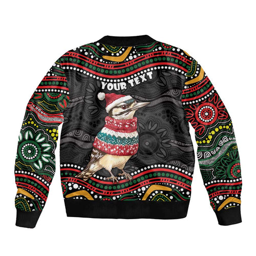 Personalised Australian Woodpecker Christmas Sleeve Zip Bomber Jacket - Aussie Hoodie