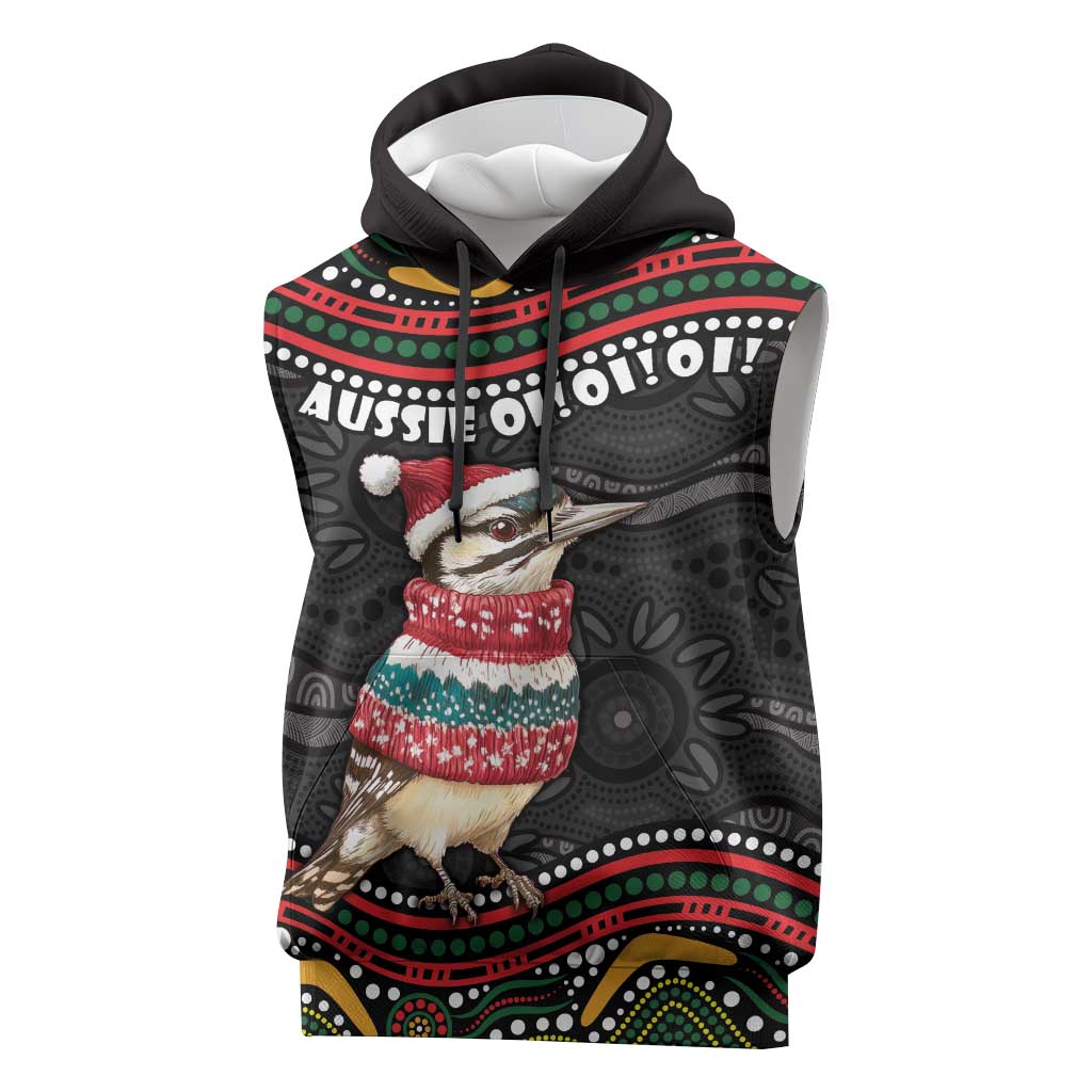 Personalised Australian Woodpecker Christmas Sleeveless Hoodie - Aussie Hoodie
