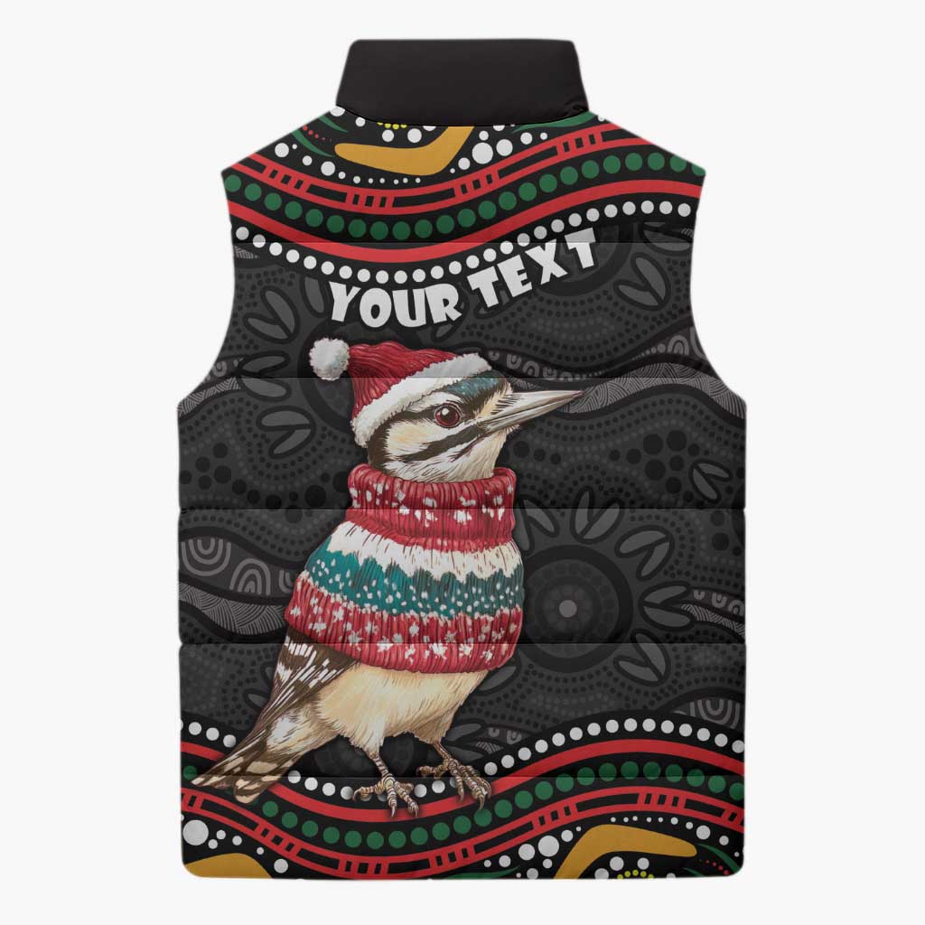 Personalised Australian Woodpecker Christmas Sleeveless Puffer Jacket - Aussie Hoodie