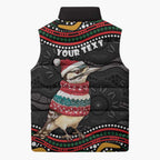 Personalised Australian Woodpecker Christmas Sleeveless Puffer Jacket - Aussie Hoodie