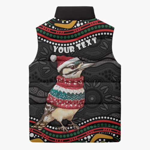 Personalised Australian Woodpecker Christmas Sleeveless Puffer Jacket - Aussie Hoodie