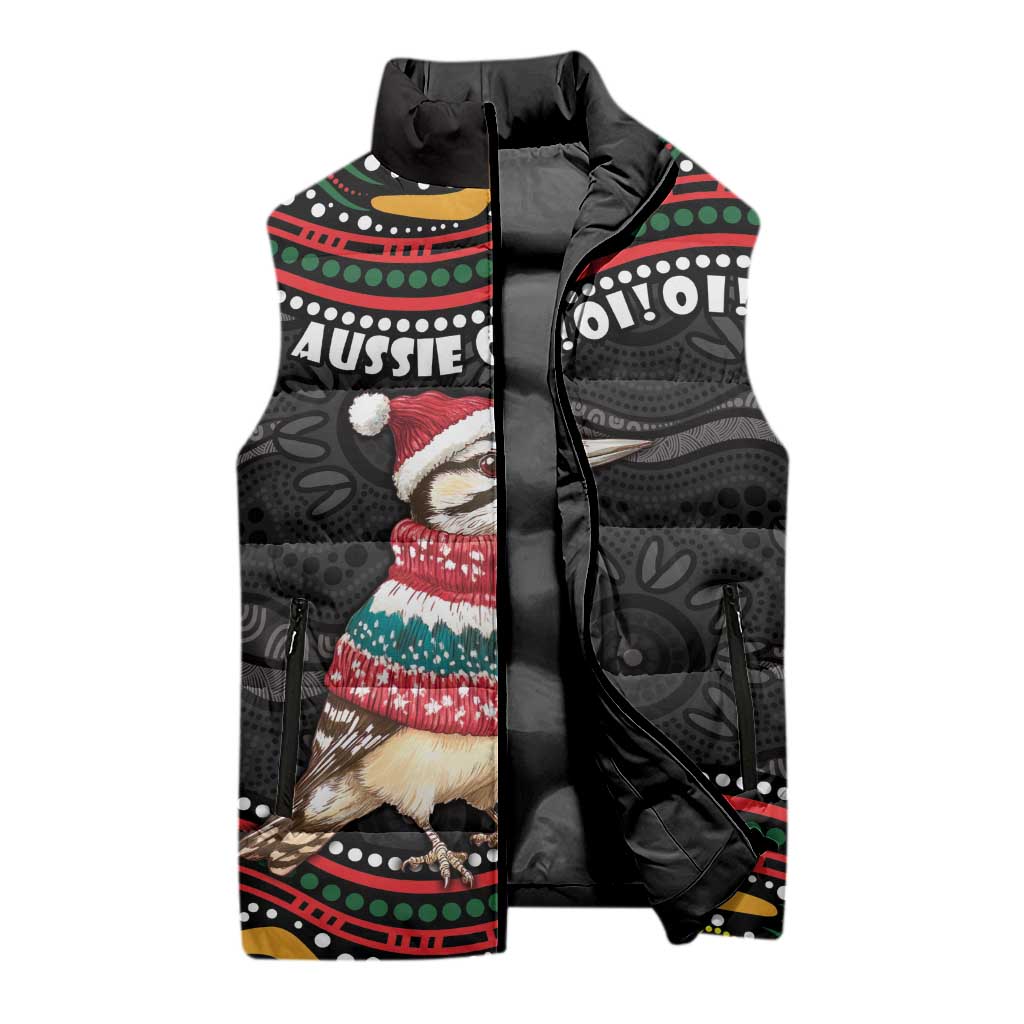 Personalised Australian Woodpecker Christmas Sleeveless Puffer Jacket - Aussie Hoodie