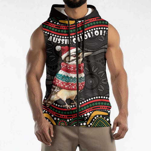 Personalised Australian Woodpecker Christmas Sleeveless Zip Hoodie LT9