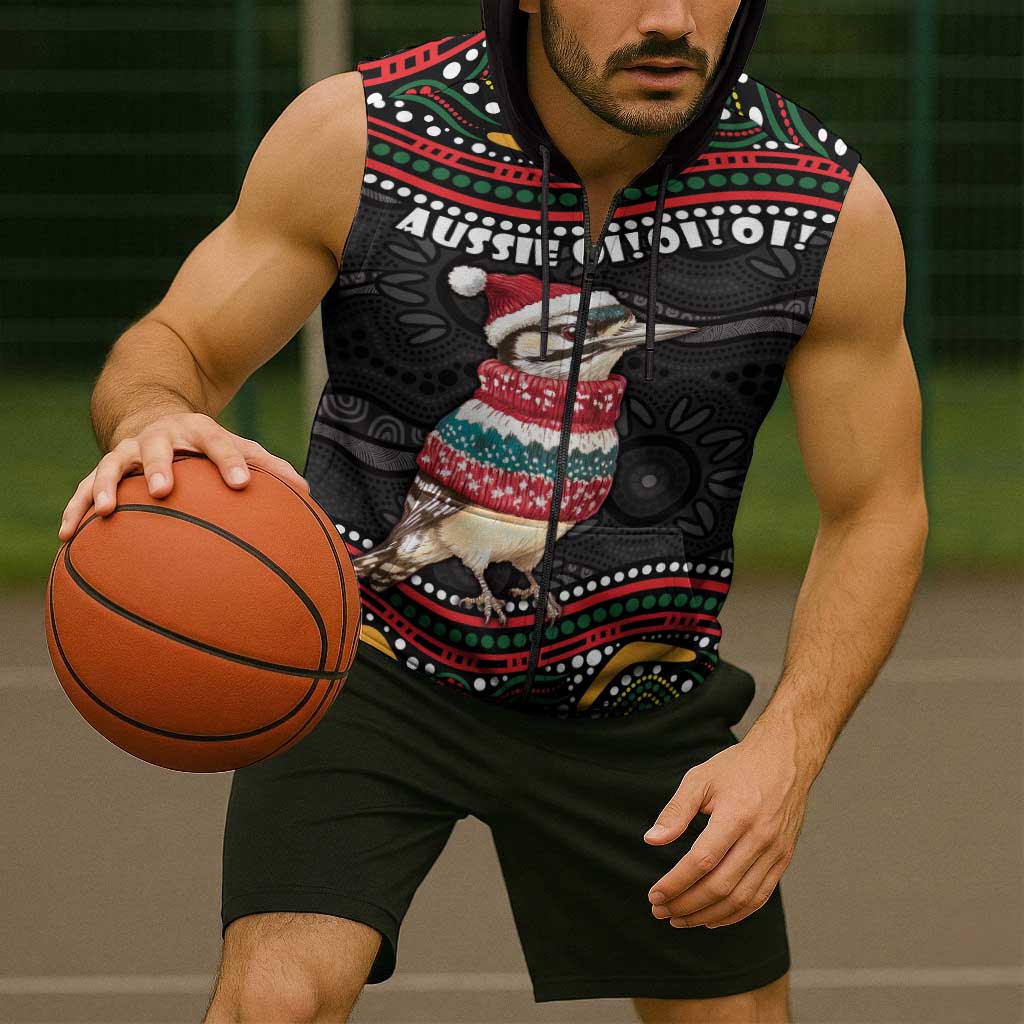 Personalised Australian Woodpecker Christmas Sleeveless Zip Hoodie LT9